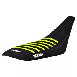 Yamaha YFZ 450 Seat Cover 2004 - 2013  all BLACK/NEON YELLOW ribs LOGO #200
