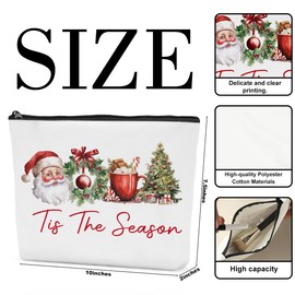Christmas Makeup Bag Christmas Purses for Women Christmas Travel Organizer Travel Toiletry Bag Christmas Season Tis the Season Cosmetic Bag Gifts for Women Christmas Family