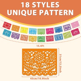 EggSun 6 Pack Mexican Papel Picado Banner Fiesta Party Banner Wedding Fiesta Party Dia De Los Muertos Cinco De Mayo Mexico Decoration,Papel Picado Mexicano para Decor