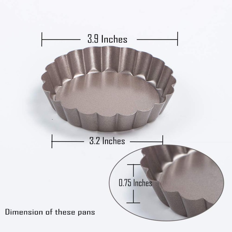 Webake 4 Inch Mini Tart Pan Set of 6, Non-Stick