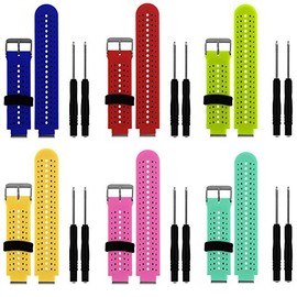 Colorful Replacement Silicone Bands with Pin Removal Tools for Garmin Forerunner 220/230/235/620/630/735XT (No Tracker, Replacement Bands Only)