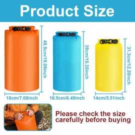 HLIWS 3Pcs Waterproof Dry Bag, Waterproof Bag, Lightweight Snorkeling Drifting Bag, Ultralight Dry Bag, Suitable for Camping, Fishing, Kayaking, Rafting, Boating and Other Outdoor Sports