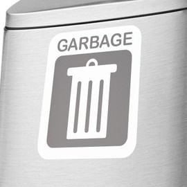Garbage Trash Recycle Compost Stickers - 3 Durable Vinyl Labels for Effortless Bin Labeling (2.2" x 1.9") by Flippin Stickers