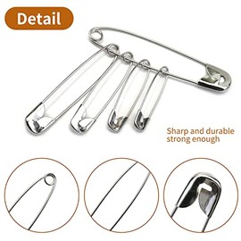 250pcs Safety Pins, 45mm Safety Pins Bulk, Rust Resistant, Heavy Duty Variety Pack, Perfect for Clothes, Crafts, Sewing, Pinning and More