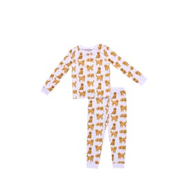 Mud Pie Girls Children's Dog Breed Toddler Pajama Set, White- Golden Doodle, 5-6 Years US