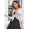 Women Crop Cardigan Sheer Mesh Bolero Shrug for Dress Tie