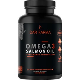 Omega 3-1400mg por Cpsula - Aceite de Salmon - EPA y DHA - 180 Cpsulas para 6 Meses - Omega-3 - Fish Oil Salmon Oil - Darfarma                        