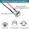 DMWD 2pcs 16mm Ultra Short Metal Waterproof Momentary Push Button