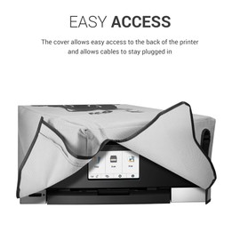 kwmobile Cover Compatible with Canon PIXMA TS8350 / TS8351 / TS8352 - Case Printer - Dust Cover Protective Cover - Grey Black Cat Meow