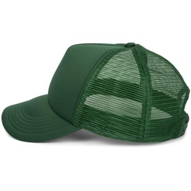 stylebreaker 04023007 5 Panel Mesh Trucker Baseball Cap Adjustable Unisex - dark green