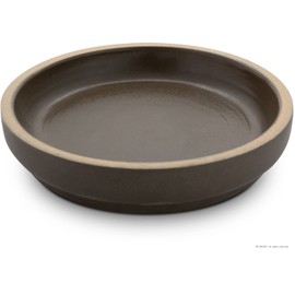 K&K Bunzlau Bird Bath Small / Lower Bowl / Saucer Round 18 x 3.5 cm Matte Green High-Quality Stoneware Ceramic