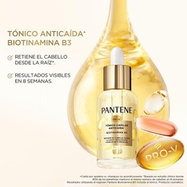 PANTENE, Tónico Capilar Anticaída+ para cabello saludable desde la raíz Pantene Biotinamina B3 Pro-V Miracles con Vitamina B3 y Biotina 52 ml