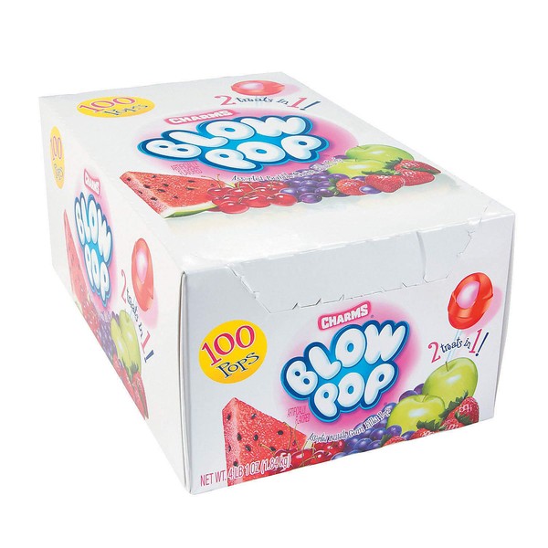 Fun Express - Blow Pops 100 Pc Box - Edibles - Sucker & Pop - Suckers & Lollipops - 100 Pieces