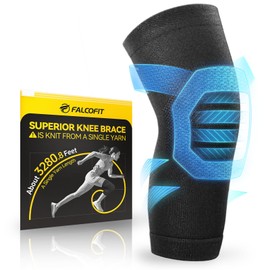 FALCOFIT Knee Sleeve – Lightweight Compression for Easy Movement – Ideal for Running, Gym & Workouts – Snug, Thin & Soft – All-Day Knee Brace for Gentle Support – Men & Women (1 Pack)