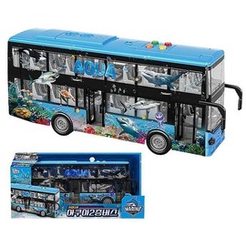 Children's Sound Aqua Double-Decker Bus 1P Light Pull-Back Toy Toy Double-Decker Bus Large Toy Bus / 어린이 사운드 아쿠아 2층 버스 1P 불빛 풀백 장난감 장난감2층버스 대형장난감버스