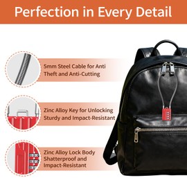 Candado de cable de combinación de 4 dígitos con cable de acero flexible de 12 pulgadas (30 cm), cerradura pequeña para casillero, equipaje, mochila, clóset, bolsa de gimnasio, caja de herramientas