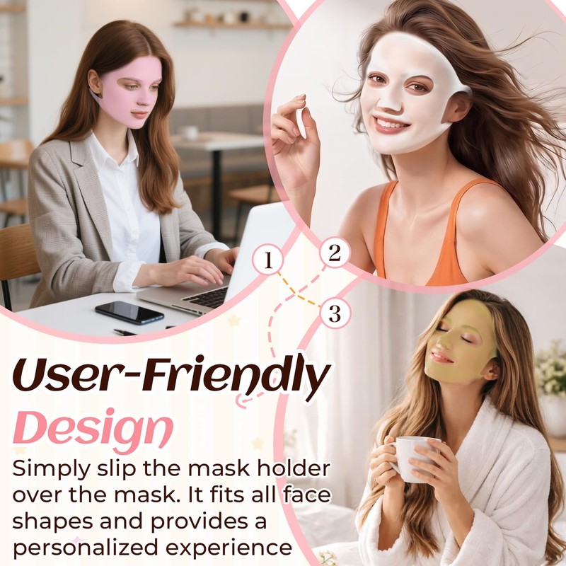 2 Pcs Silicone Face Mask Holder, Reusable Sheet Mask Cover