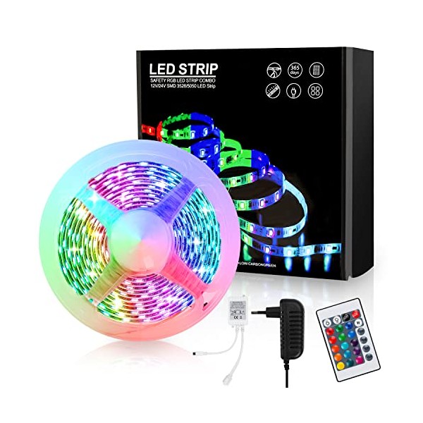 Sonnewelt Sonnewelt LED Strip 2M,RGB SMD 5050 LED Streifen Selbstklebend,Farbwechsel