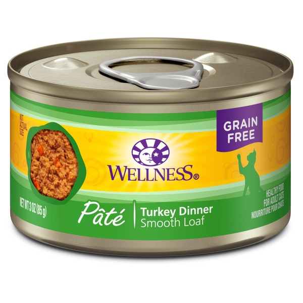 Wellness Complete Health Grain Free Canned Cat Food, Turkey Dinner Pate, 3 Ounces (Pack of 24)