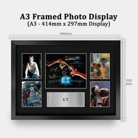 HWC Trading E.T. Gifts Printed Autograph Display Display for Fans of Movie Memorabilia - A3 Framed