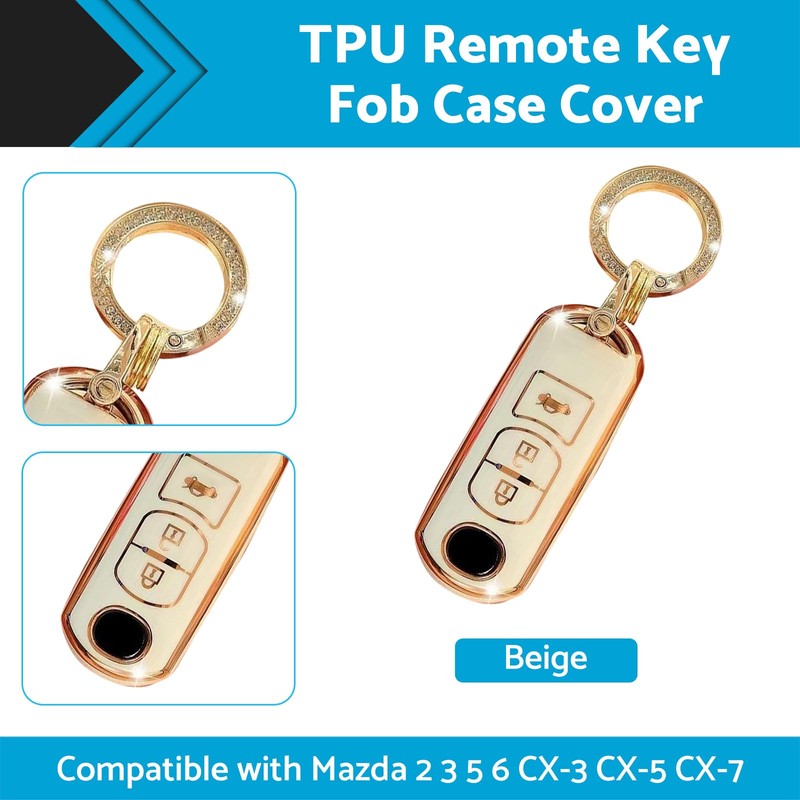 MAX COOL Key Shell Beige TPU Car Remote Key Fob