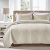 FLYMME Beige King Quilt Bedding Set Thin Lightweight Bedspreads,Modern Style