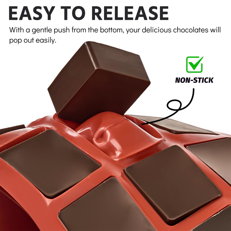 Puyeipt 2 PCS Square Silicone Caramel Molds, 40-Cavity Truffles Chocolate