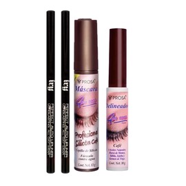 Kit Mascara de pestañas y Delineador Liquido Prosa + 2 Delineador de ojos IVY | Cafe