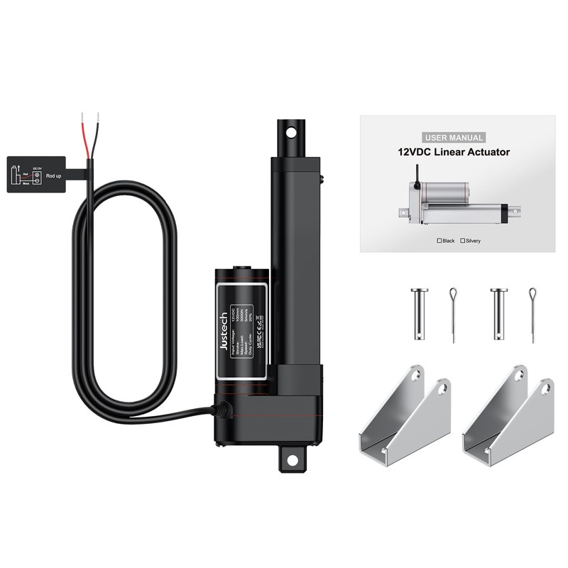 Justech 12V Heavy-Duty Linear Actuator 660lbs/3000N-4inch/100mm Silent IP65 Electric Actuator