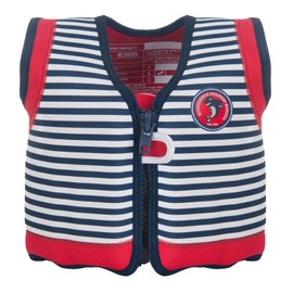 Konfidence Jacket - Premium Swim Vest for Kids | Adjustable Buoyancy | CE Compliant | Swim School Approved | 25+ Years’ Experience | UK Company (Hamptons Navy Stripe, Large)