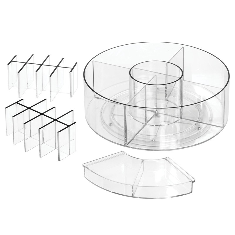 iDesign Rotating Makeup Organizer with Dividers and Lipstick Holders -