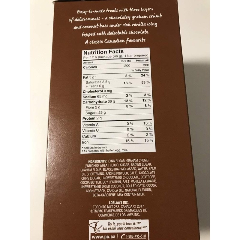 President's Choice Nanaimo Bar Baking Mix 740g {Imported from Canada}