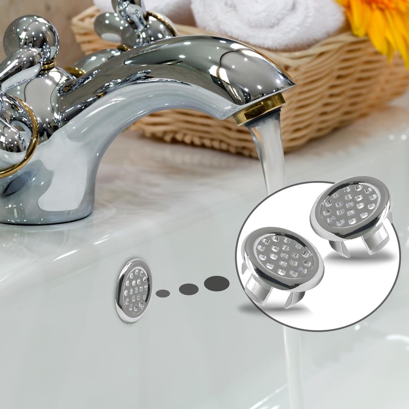 Seimneire 3pcs Plastic Sink Overflow Trim Ring Basin Overflow Ring,