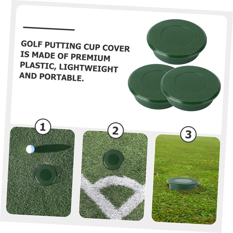 BESPORTBLE 3Pcs Golf Putting Hole Cup Cover Durable Plastic Golfs
