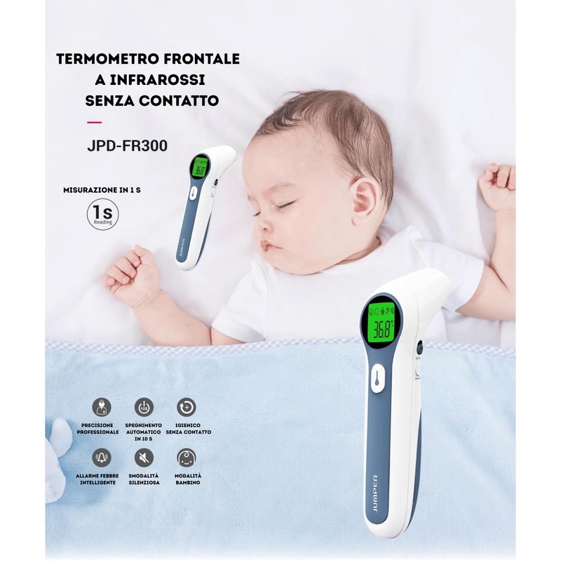 Termometro Digitale Infrarossi Dual Mode JPD-FR300 - Termoscanner da Fronte