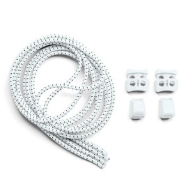 THE ORIGINAL STRETCHLACE Quick Lock No Tie Shoelaces, White, One Size
