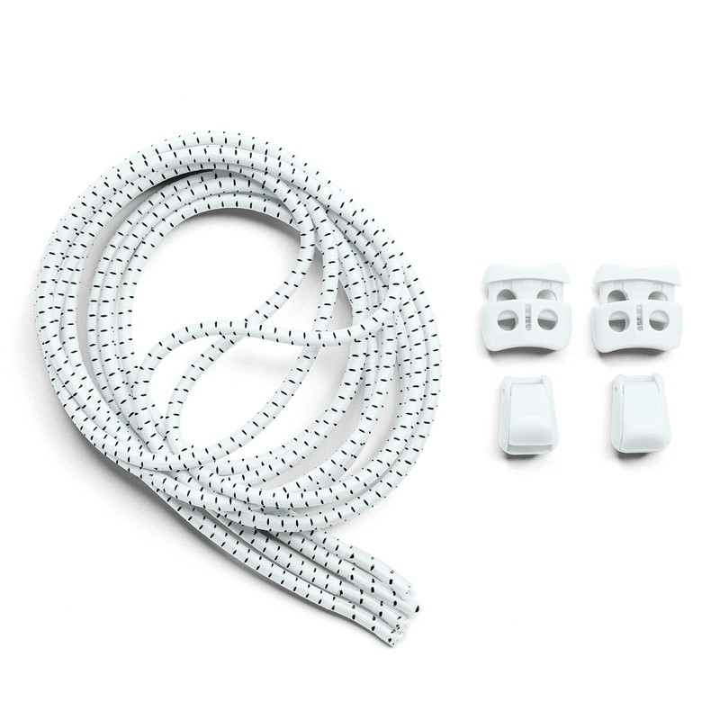 THE ORIGINAL STRETCHLACE Quick Lock No Tie Shoelaces, White, One