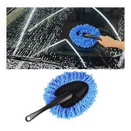 KVAEY Car Dash Duster Brush, Super Soft Microfiber Multi-Functional Car Cleaning Brush, Scratch Free Car Dash Dusting Tool with a Anti-Skid Handle for Car Cleaning Home Kitchen Cleaning (Blue)