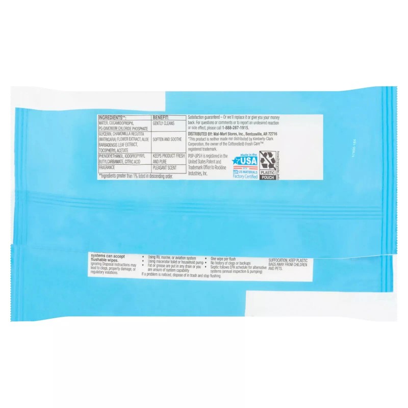 Equate Flushable Wipes, Fresh Scent, 5 packs of 48 wipes,