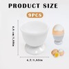 Set of 9 Egg Cups White Round Egg Cups 4.4