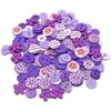 150-Piece Purple Mix Wooden, Acrylic, and Resin Buttons for Artistic