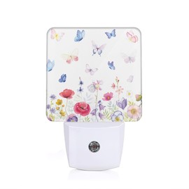 ZTHLL Meadow Butterfly Night Light, Night Light Plug into Wall with Dusk to Dawn Sensor, LED Lamp Energy Saving Lights for Men Women Boys Girls,Lamp for Bedroom Bathroom Hallway