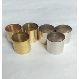Set Of 6 Solid Brass Ferrules - Spare Part Accessories For Wooden Sticks - Walking Cane