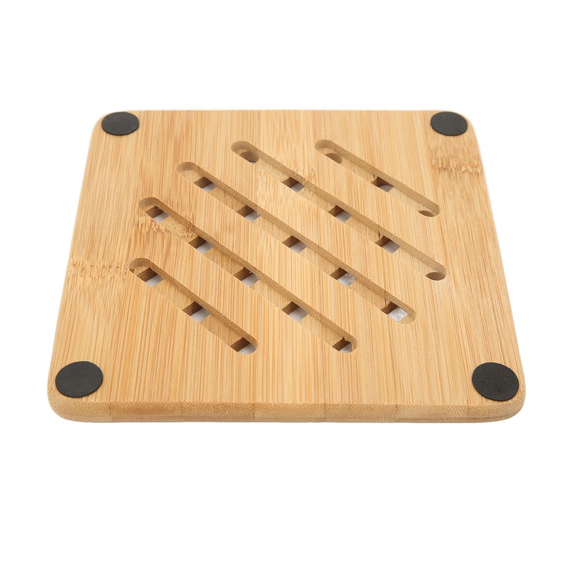5 Pcs Bamboo Hot Pad Table Mat Bamboo Trivet Pot