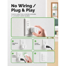 MOES Wireless Remote Control Outlet Switch, 15A, 1 Outlet 1 Channel Switch