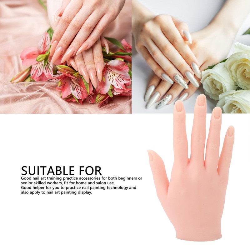 Practice Hand for Acrylic Nails, Mannequin Hand for Practising Nails,