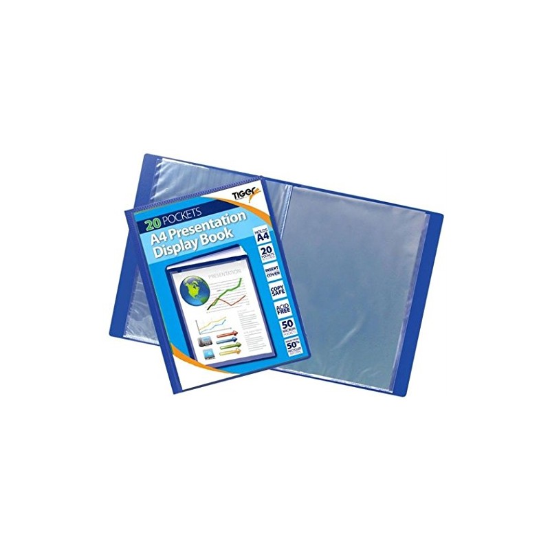 Tiger A4 Presentation Display Book with 20 Pockets (Black) |