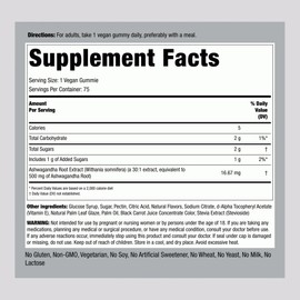 Piping Rock Ashwagandha Gummies Supplement | 75 Count | for Women and Men | Tropical Flavor | Vegan Formula | Non-GMO, Gluten Free