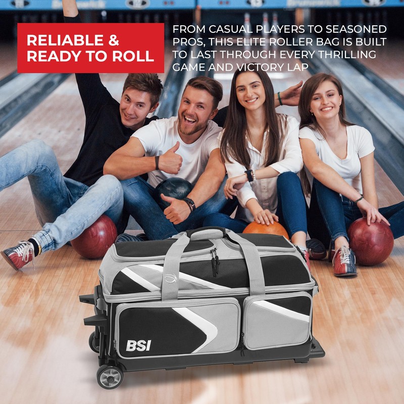 BSI Dash Triple Roller Bowling Bag with Smooth Rolling Wheels,