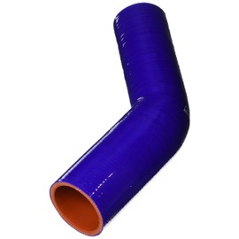 HPS HTSER45-175-200-BLUE Silicone High Temperature 4-ply Reinforced 45 degree Elbow Reducer Coupler Hose, 75 PSI Maximum Pressure, 4" Leg Length on each side, 1-3/4" > 2" ID, Blue
